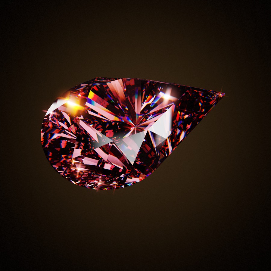 The Heinrich, a red pear-shaped diamond